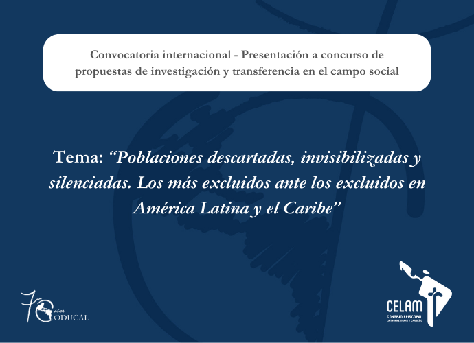 Convocatoria internacional: presentación a concurso de propuestas de investigación y transferencia en el campo social